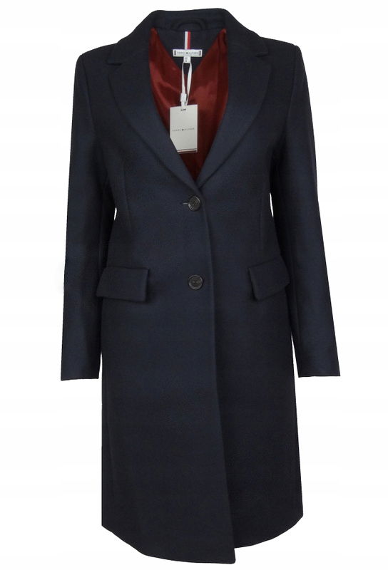 Tommy Hilfiger dámsky kabát, vlnený, tmavomodrý, 34