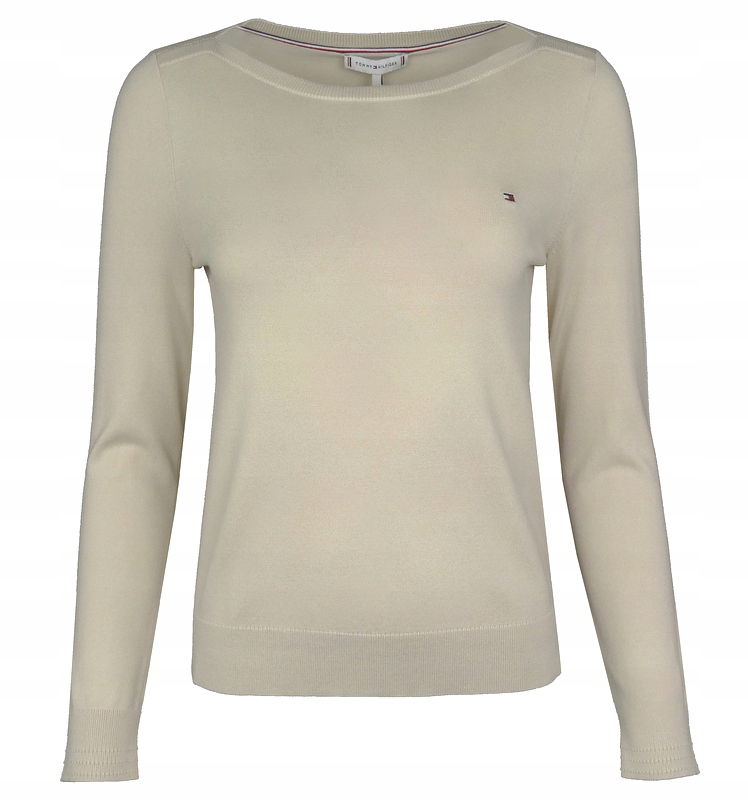 Tommy Hilfiger dámsky sveter, bavlnený, béžový, S
