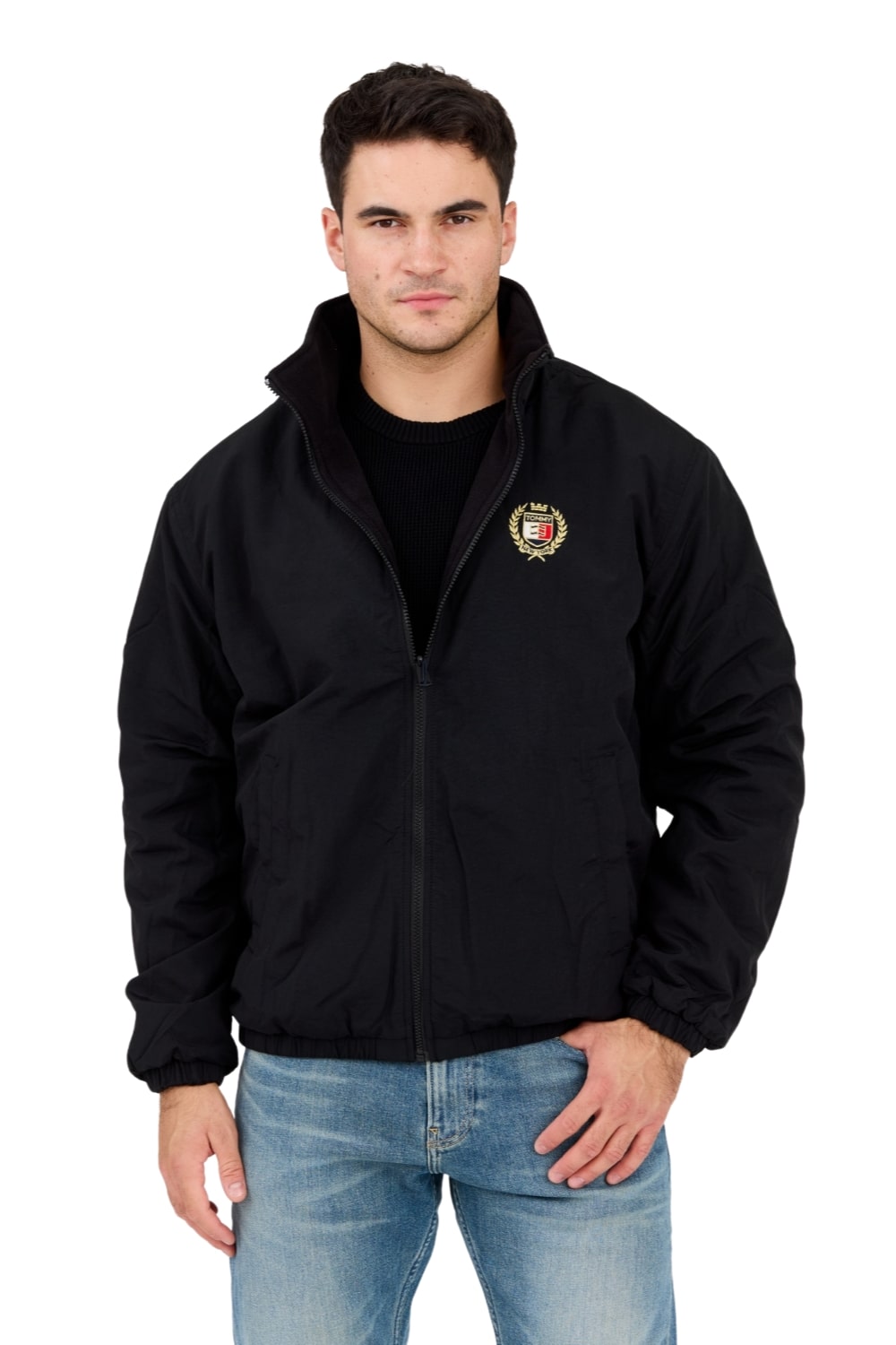 Tommy Jeans Čierny obojstranný pánsky bomber s fleecom XXL