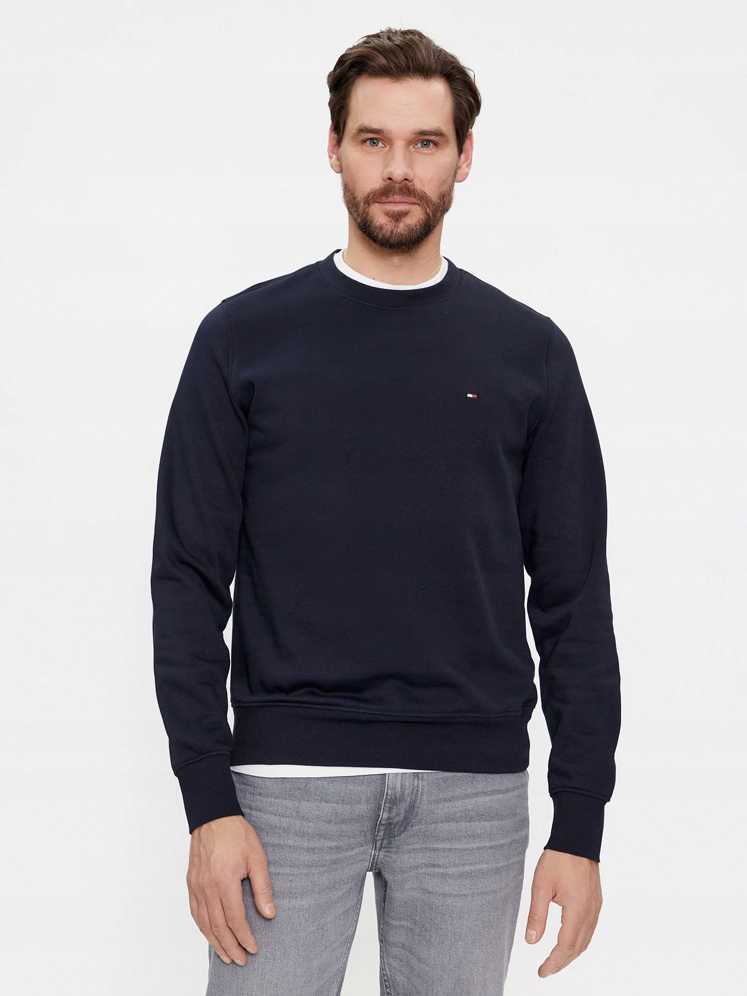 Tommy Jeans Mikina Flag Logo Tmavomodrá Regular Fit XL
