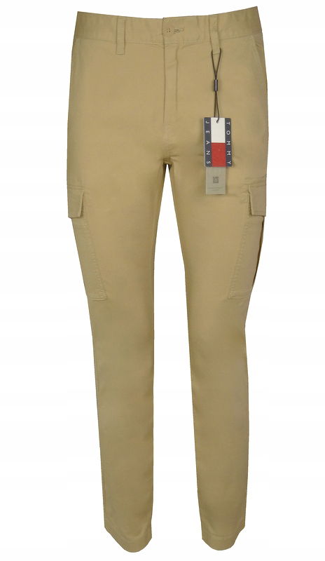 Tommy Jeans pánske nohavice, béžové, cargo, 30/32