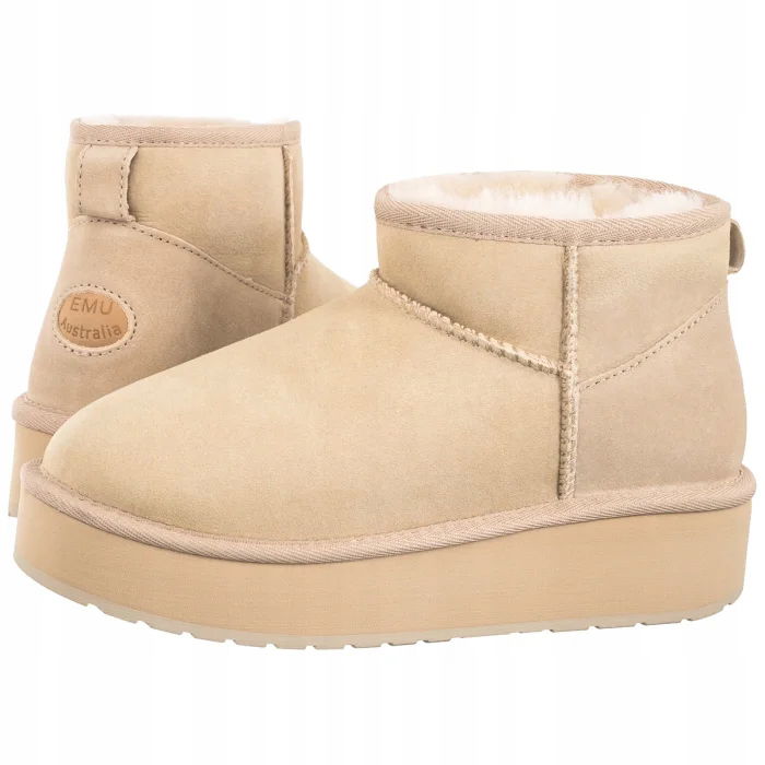 Topánky Emu Australia Stinger Micro Flatform 2.0 Macadamia W13296 Béžové
