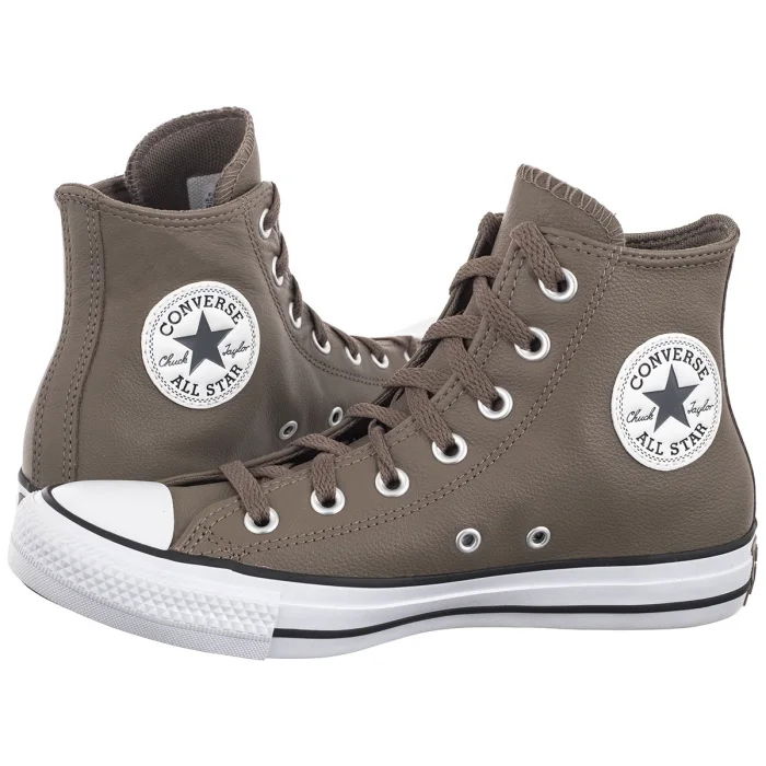 Topánky Kožené vysoké tenisky Converse Ctas Hi Classic Béžové