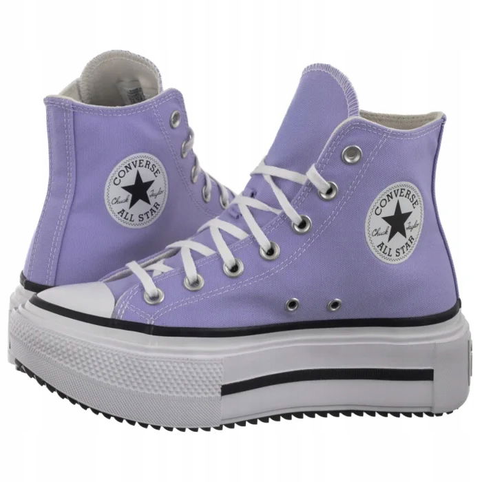 Topánky Tenisky na platforme Converse Lift Double Stack Hi Fialové