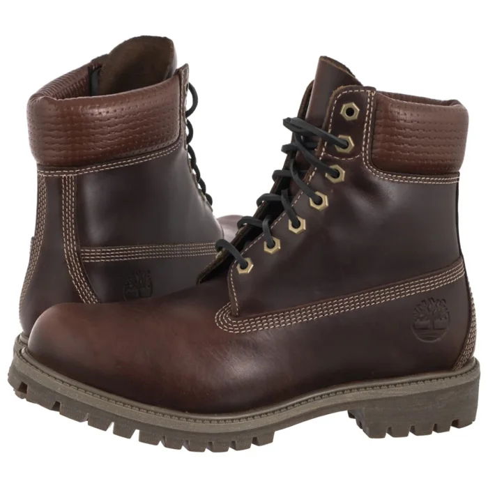 Topánky Traperky Timberland Premium 6 In Lace Waterproof Brown Full Grain