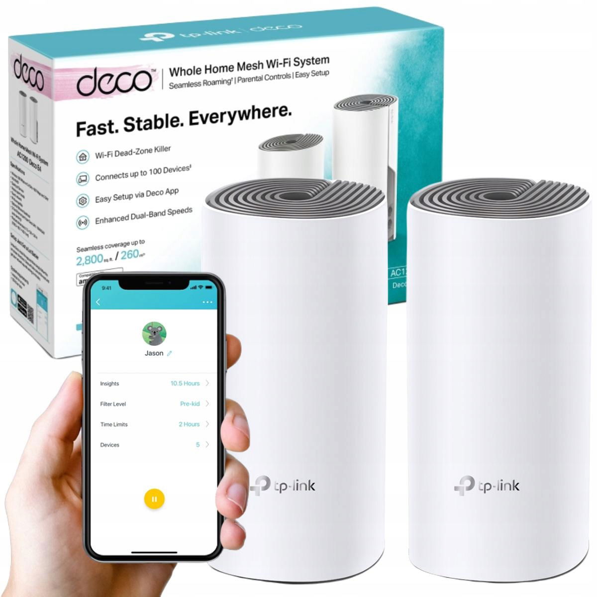 TP-Link Deco E4 – Domáci systém Wi-Fi Mesh AC1200 (2 zariadenia)