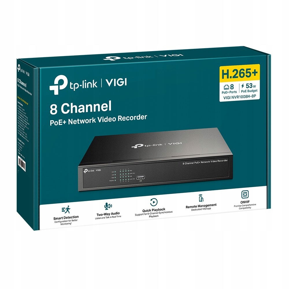 TP-Link rekordér NVR1008H-8P 8 Channel Video Record PoE+