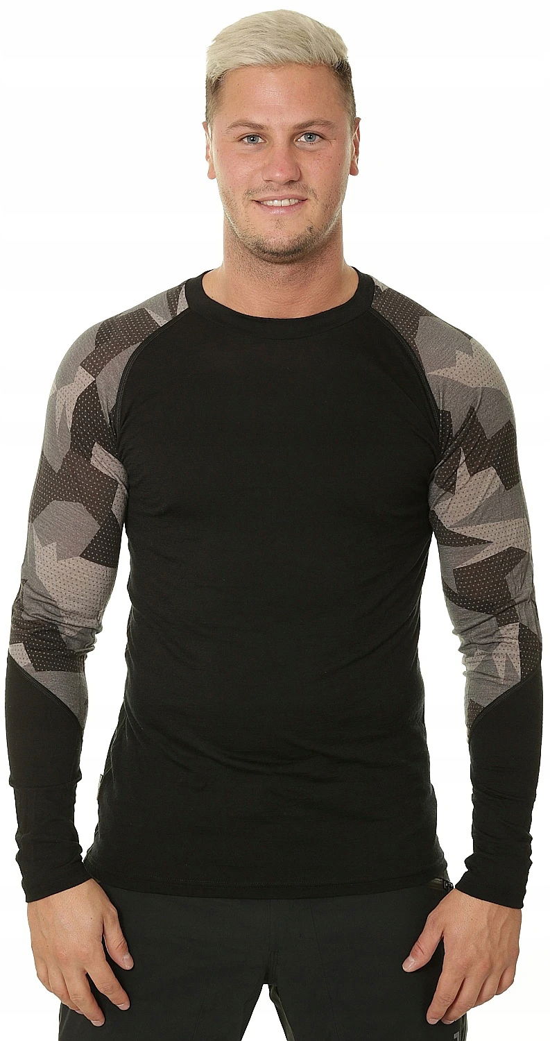 Tričko Sensor Merino Impress Ls Čierna/Kamo