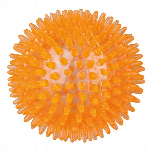 Trixie Ježová loptička s výstupkami, hryzacia hračka pre psa, čistí zuby, pláva, 8 cm