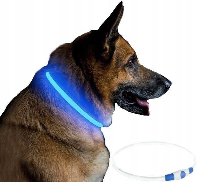 Trixie Led svietiaci blikajúci obojok pre psa 40 cm S-m modrý