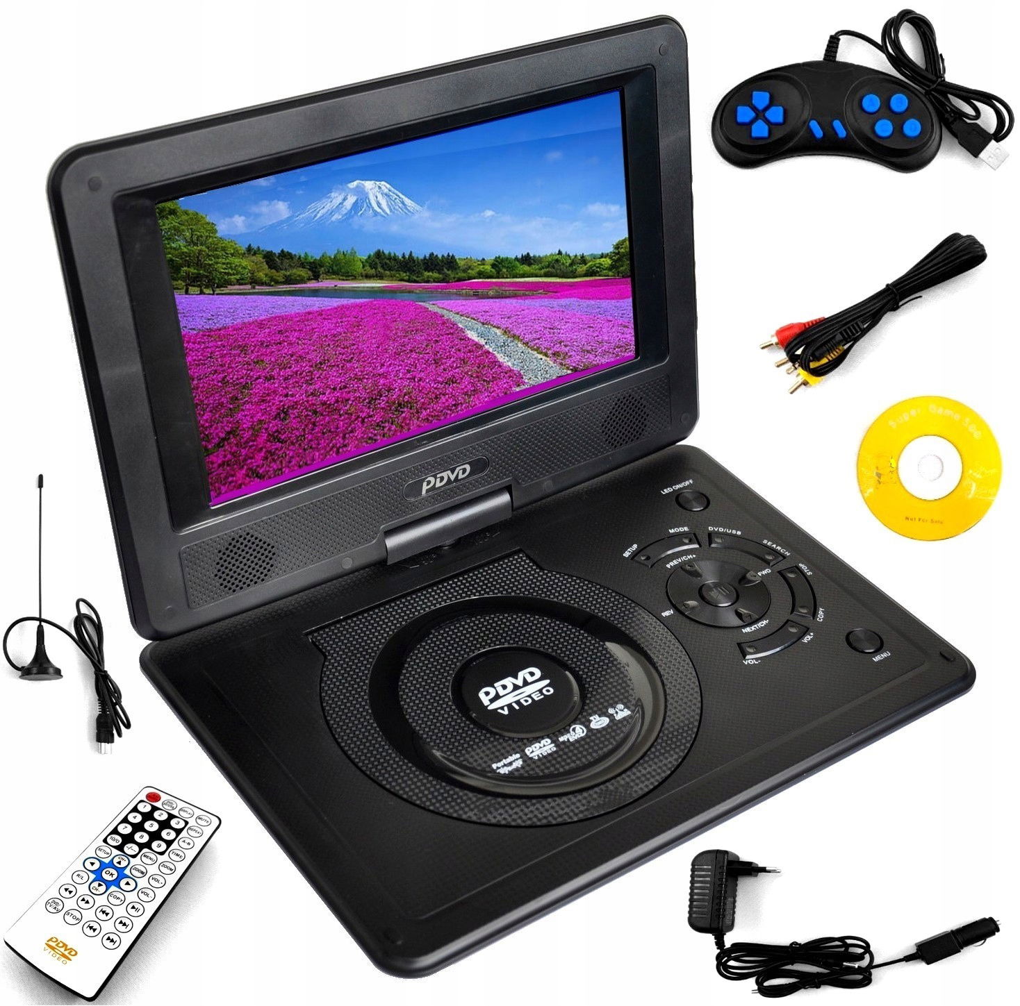 Tv Konzola Prenosné Hry DVD Obrazovka 9 C Usb Sd MP3