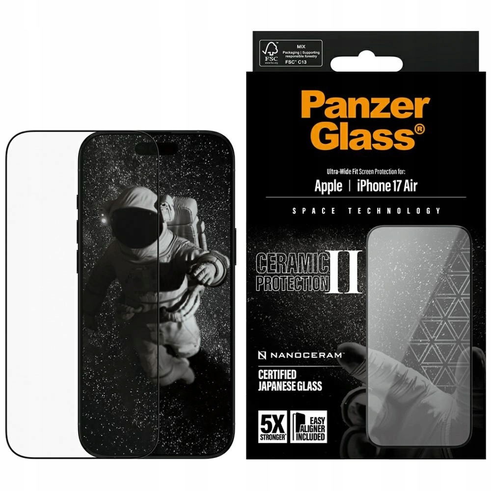 Tvrdené sklo PanzerGlass Ceramic II Ultra-Wide Fit EasyAligner na iPhone