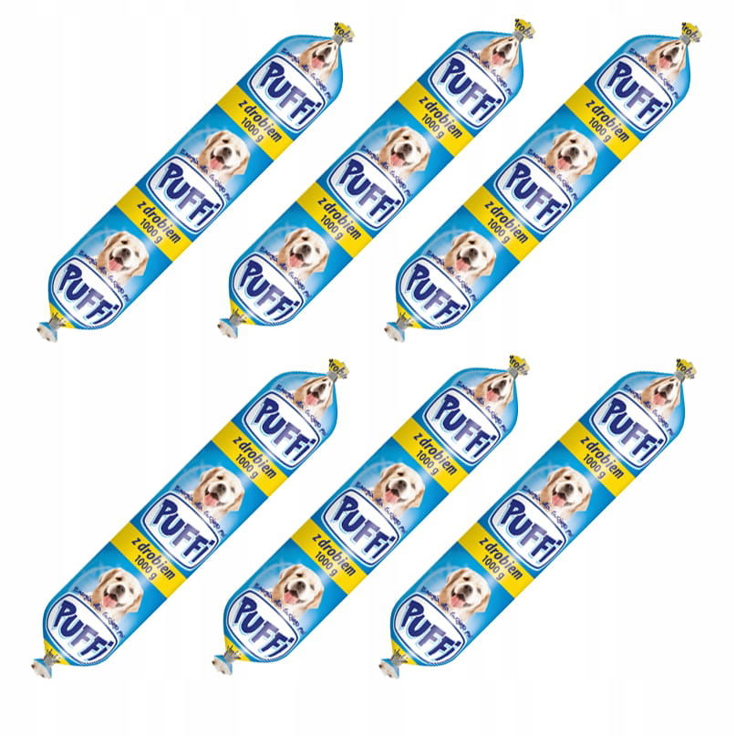 Tyčinka Klobása Krmivo pre psa s hydinou Puffi 6 x 1 kg