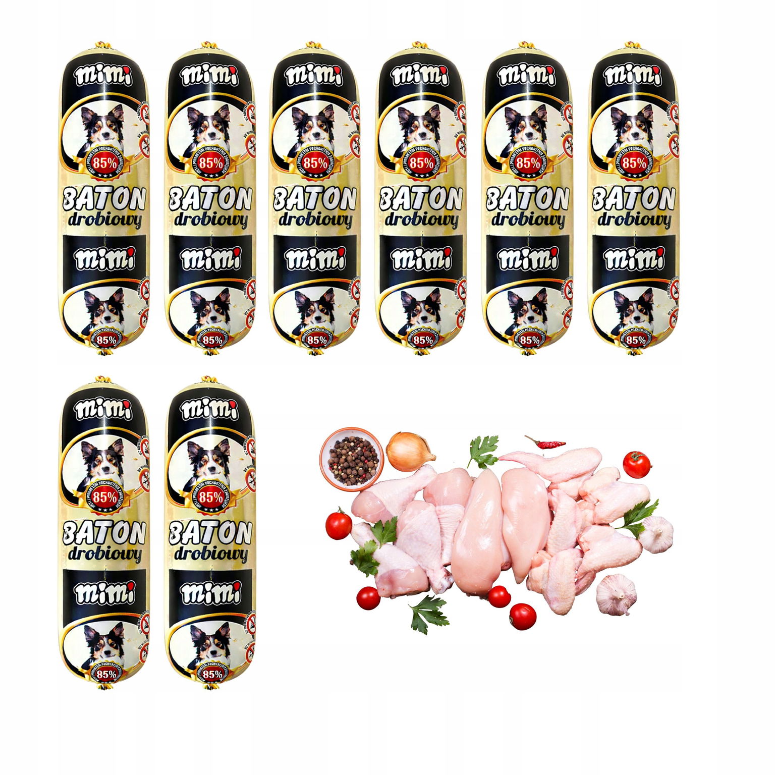 Tyčinka pre psa vlhké krmivo pre hydinu, sterilizovaný produkt, sada 8ks x 900g
