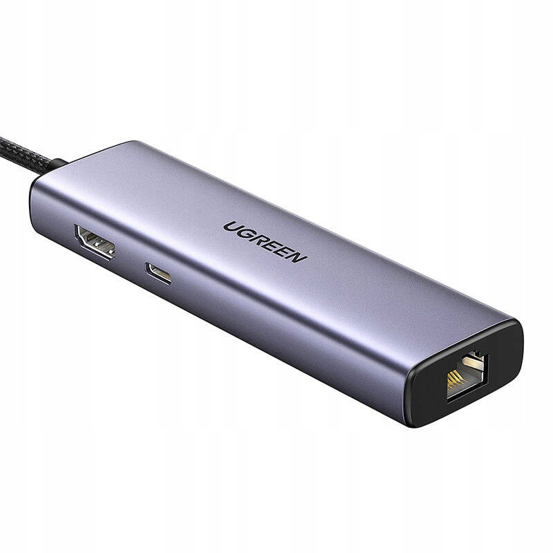 Ugreen CM512 6v1 adaptér Usb-c na 3x Usb A 3.0, Hdmi, RJ45, Pd prevodník