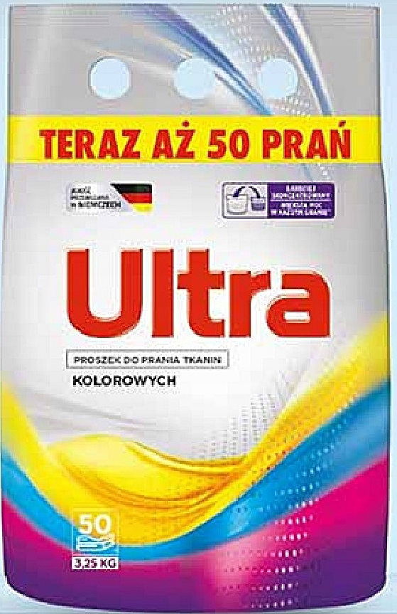 Ultra prášok na pranie farebných tkanín 3,25 kg, 50 praní na farby