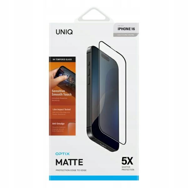 Uniq Optix Matte iPhone 16 6.1" matné tvrdené sklo s aplikátorom