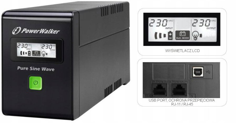 Ups Záložný Zdroj PowerWalker VI 600 Sw Fr