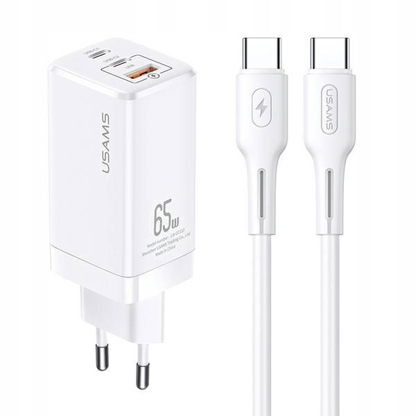 Usams Nabíjačka Mt 2xUSB-C+USB GaN 65W T33 Pd Usb-c-usb-c 100W MTXLOGTC02