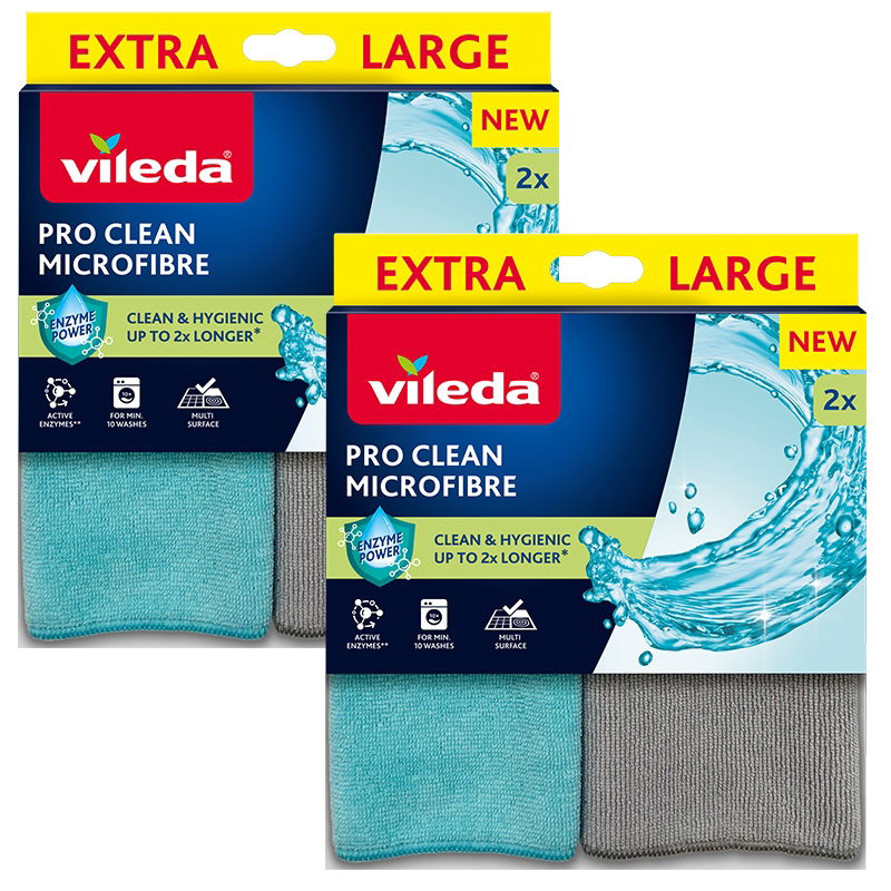 Utierka z mikrovlákna s enzýmami Vileda Pro Clean 2x2 ks