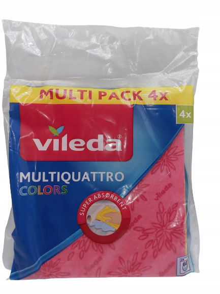 Utierka z viskózy Vileda v balení po 4 ks, viacfarebná