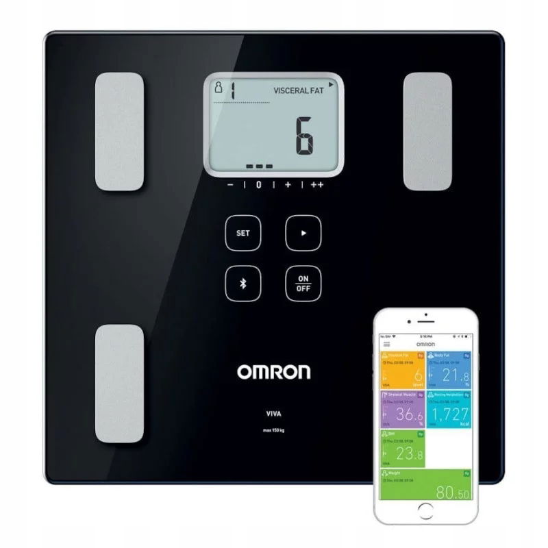 Váha s analyzátorom zloženia tela 2v1 Omron Viva HBF-222T-EBK Bluetooth