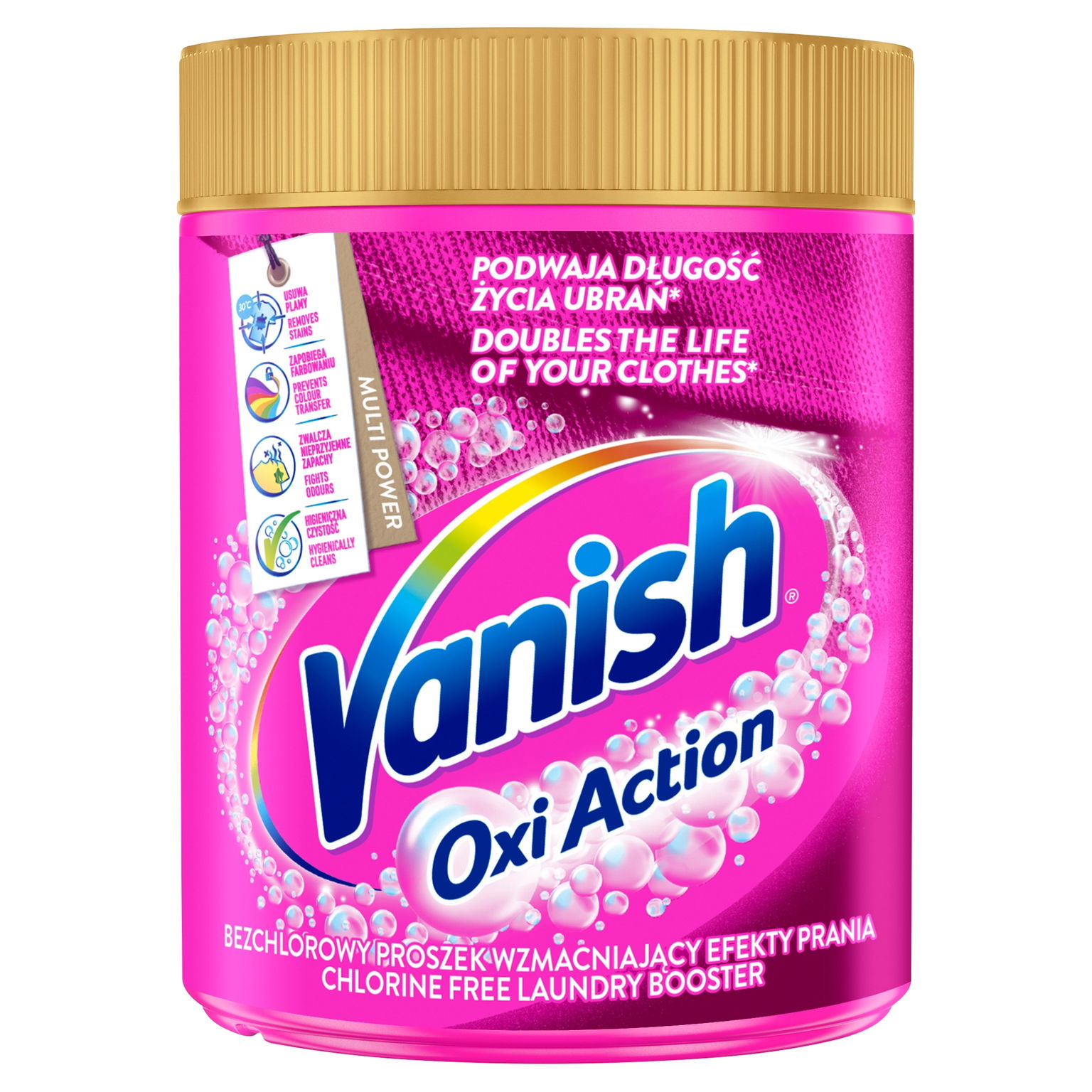 Vanish Oxi Action Pink Odstraňovač škvŕn na farby 470 g