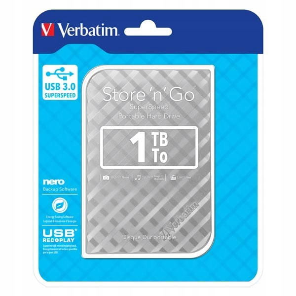 Verbatim externý pevný disk, Store N Go, 2.5, Usb 3.0 (3.2 Gen 1), 1TB,