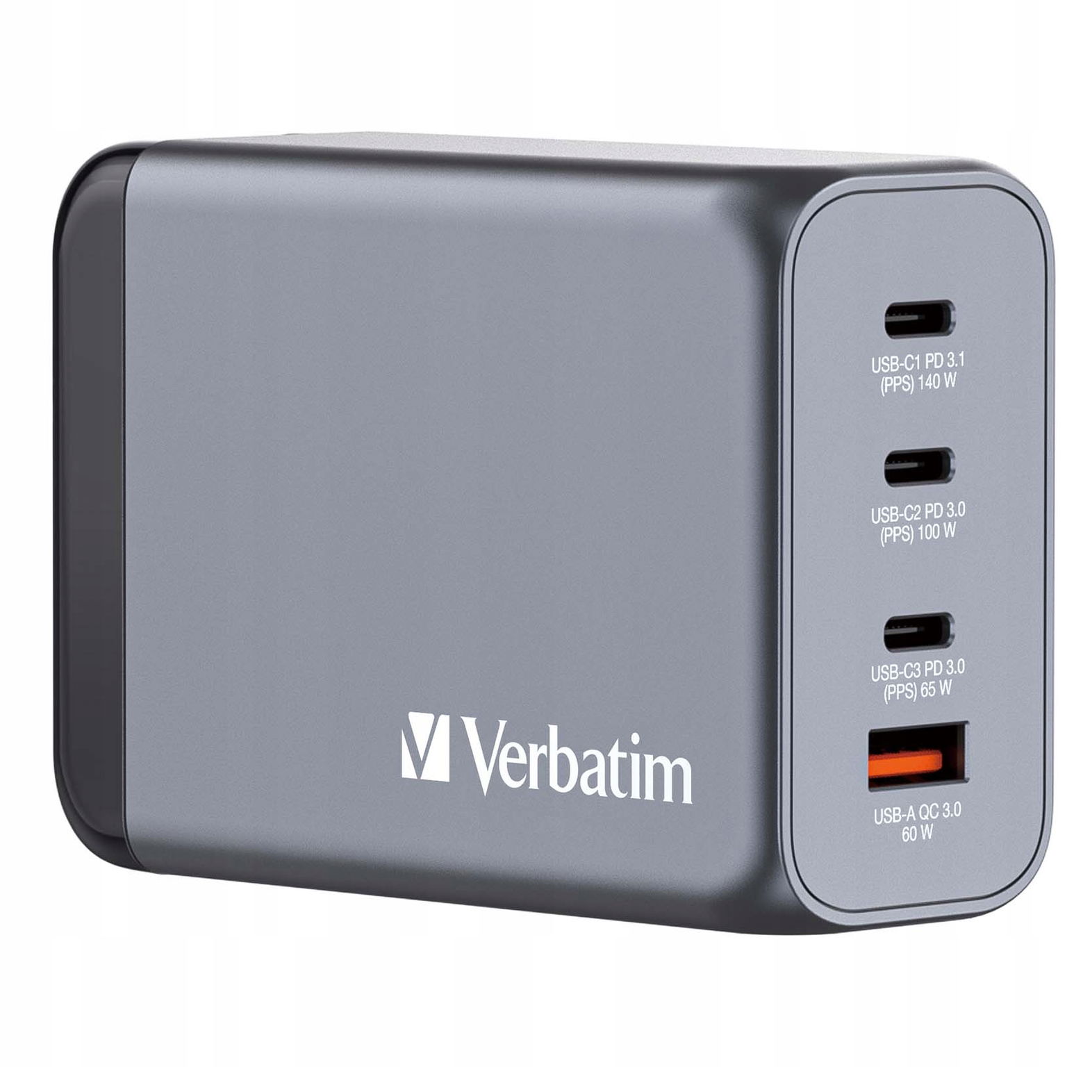 Verbatim Nabíjačka GaN 240W 3xUSB-C/USB-A adaptér Eu/uk/us GNC-2