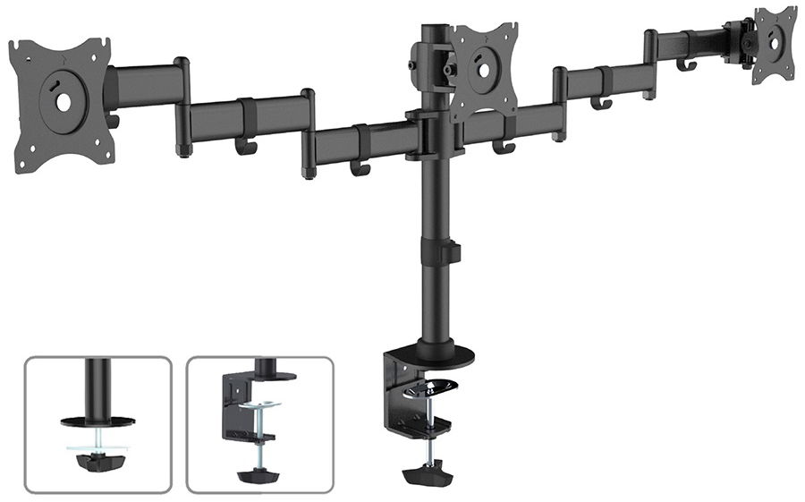 Vešiakový Držiak Na Tri Led Monitory do 27