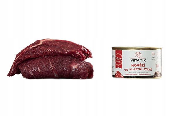 Vetamix Prémiové hovädzie vo vlastnej šťave 400g