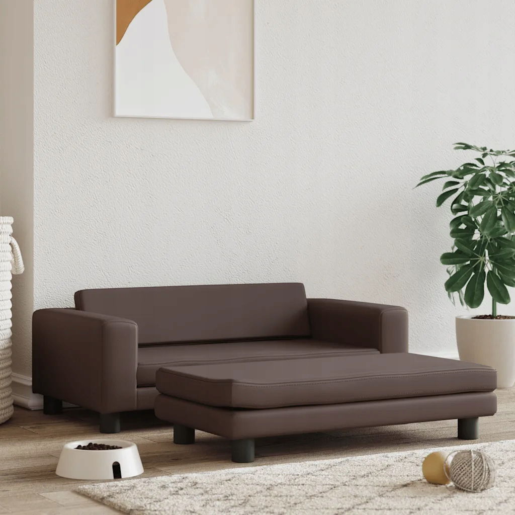 vida Pelech pre psa a predlžovací diel hnedý 100x50x30 cm umelá koža