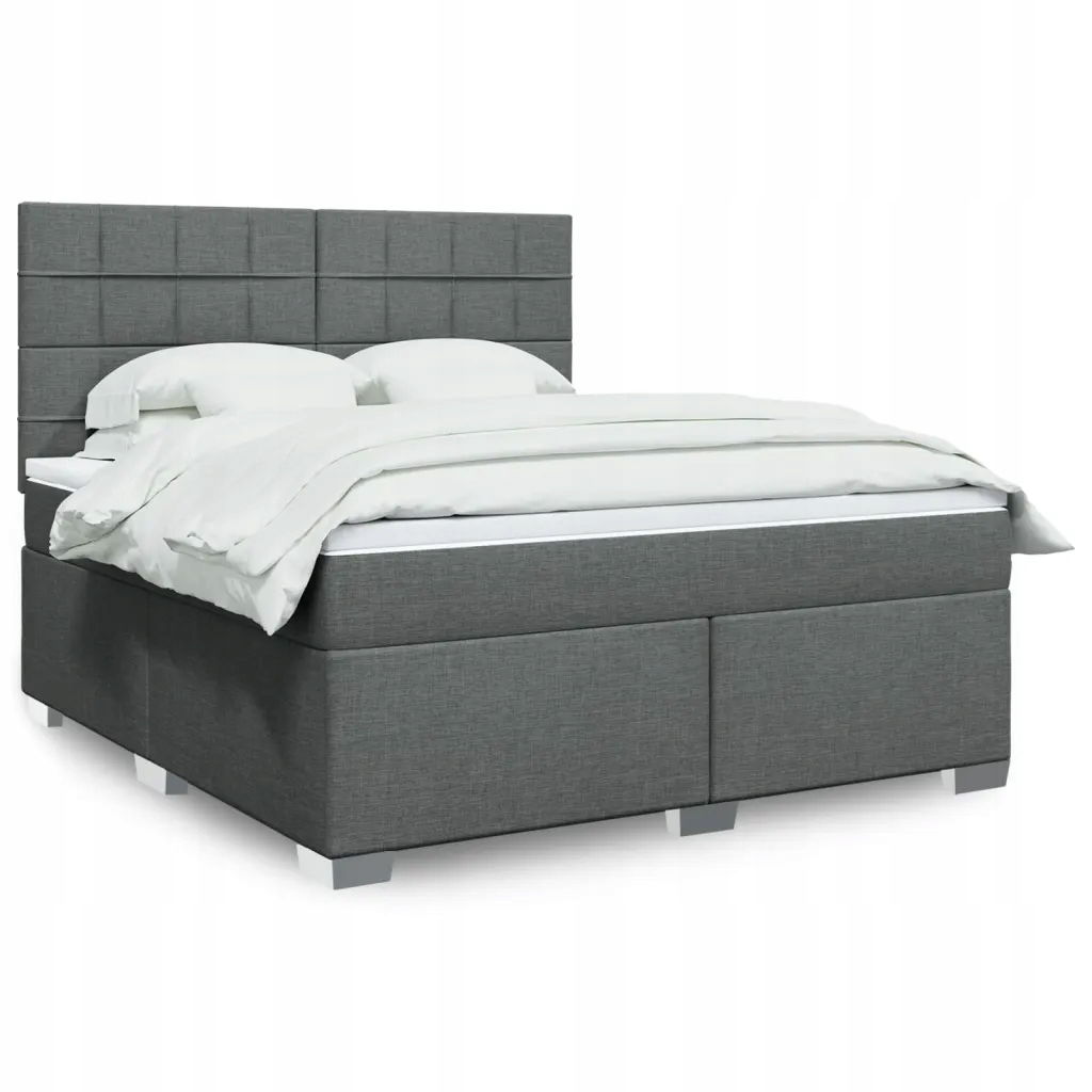 vidaXL Boxspring posteľ s matracom tmavosivá 180x200 cm látka