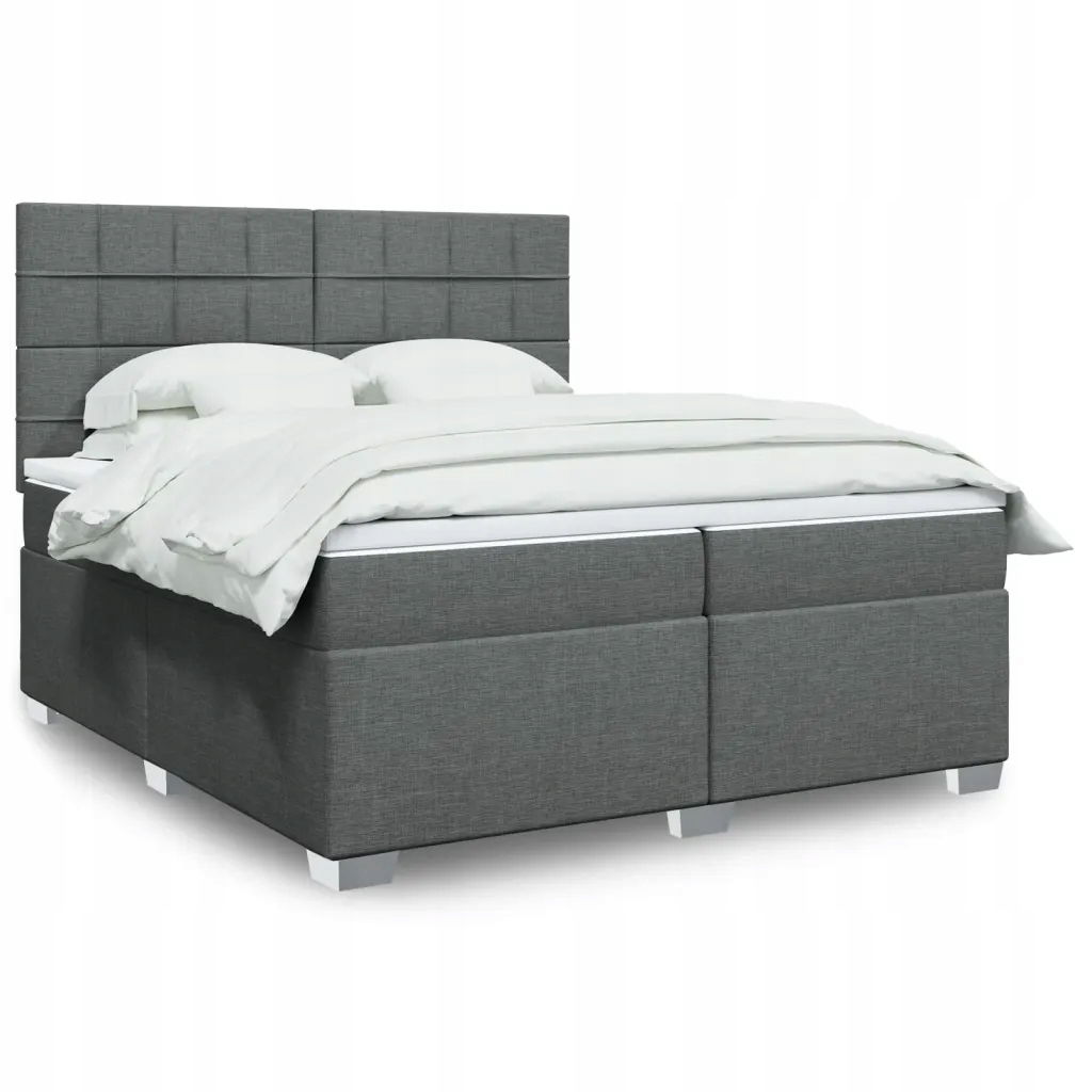vidaXL Boxspring posteľ s matracom tmavosivá 200x200 cm látka