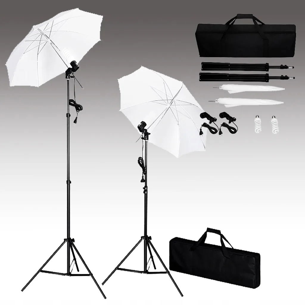 vidaXL Fotografický štúdiový set s pozadím, lampami a dáždnikmi