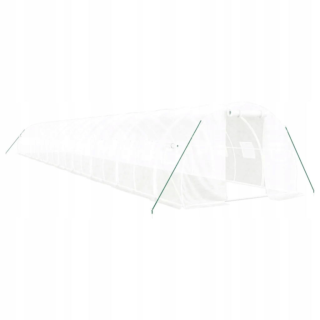 vidaXL Skleník s oceľovým rámom, biely, 60 m², 20x3x2 m