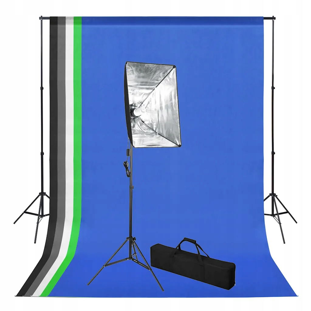 vidaXL Štúdiový set s lampou softbox a pozadiami