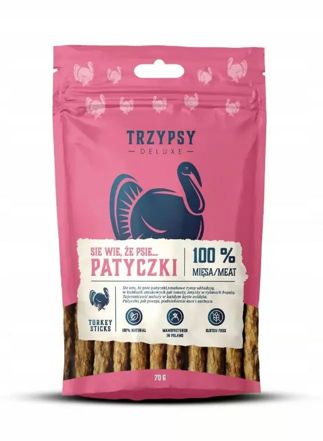 Vie, že psie tyčinky z morčacieho mäsa 70 g sú 100 % aromatické mäso s tyčinkou