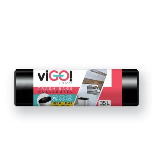 viGO vrecia na odpad, 22 µ, 48 × 58 cm, 35 l, 15 ks