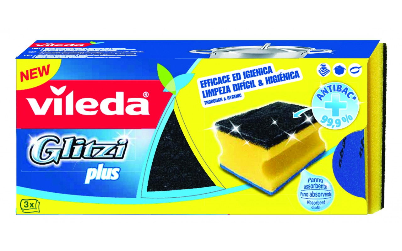 Vileda Glitzi Plus profilovaná kuchynská drôtenka 3 ks