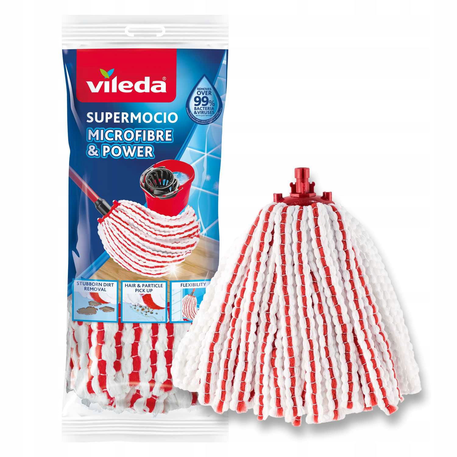 Vileda Microfibre Power Náplň Do Plochého Mopu, Náhradná Z Mikrovlákna