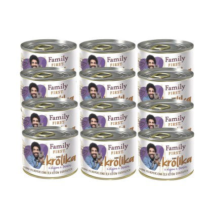 Vlhké krmivo pre mačky Family First králik 200 g x 12