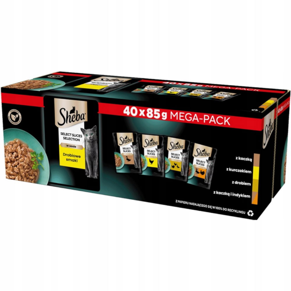 Vlhké krmivo pre mačky Sheba Selectionchute v sáčkoch 40x85g