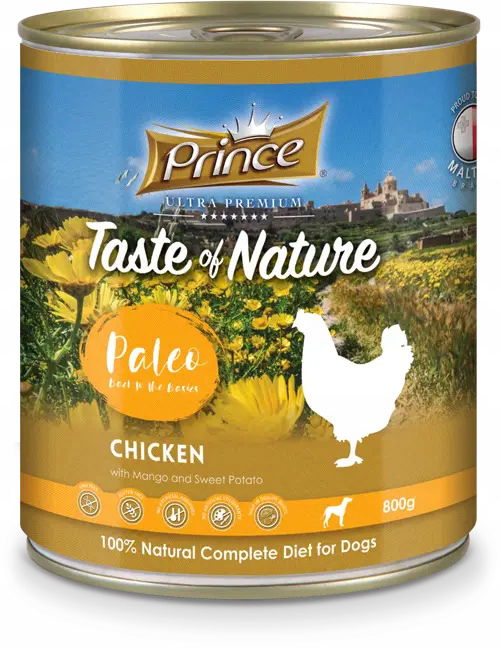 vlhké krmivo pre Prince Premium Kuracie Mäso Mango 800g