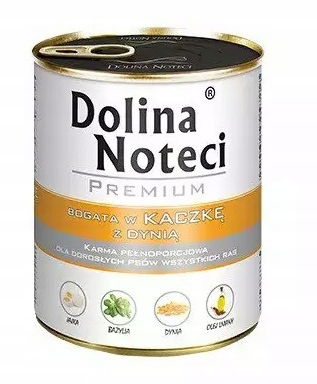 Vlhké Krmivo Pre Psa Dolina Noteci Premium Bohatá Na Kačičku S Tekvicou Plechovka 80