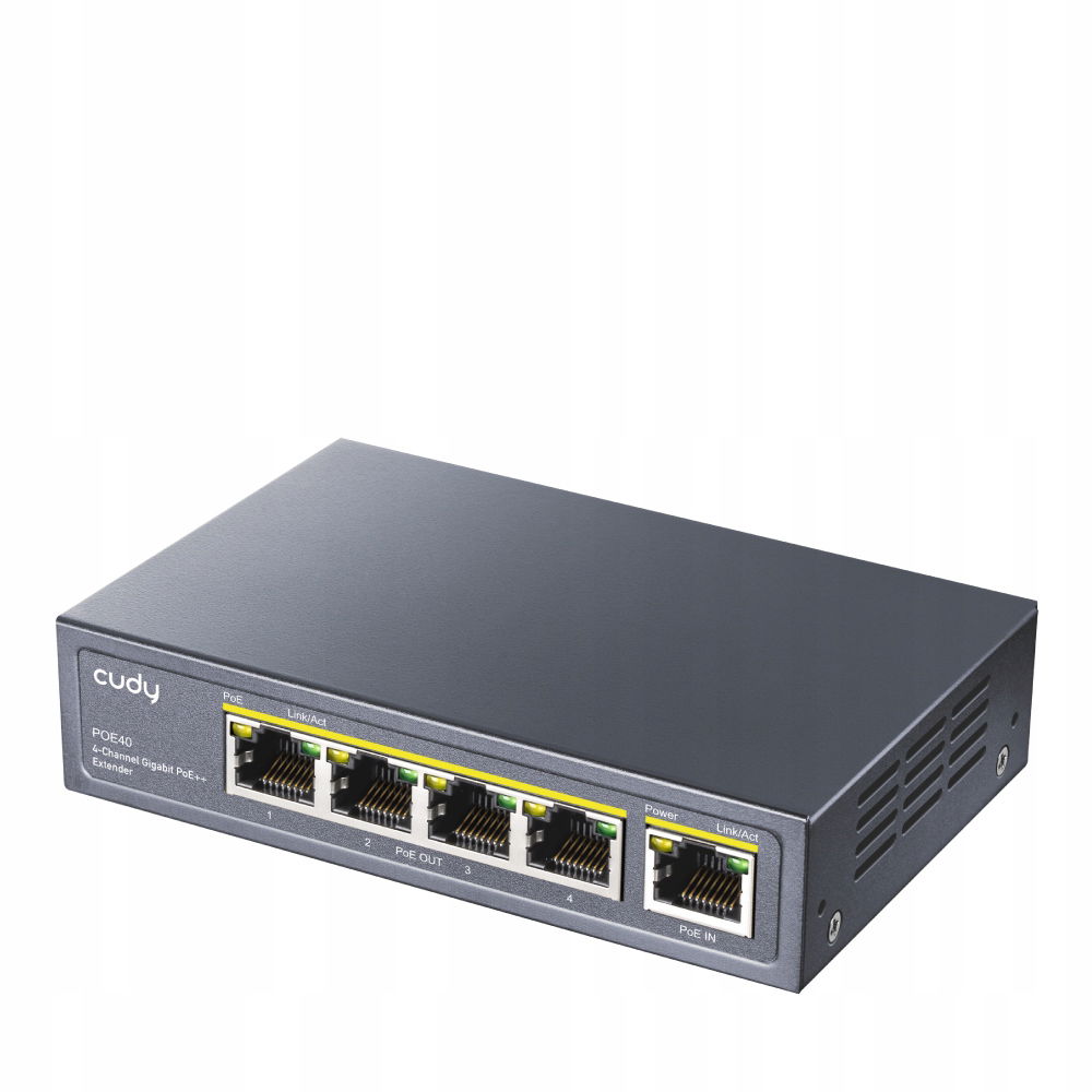 Vnútorný extender Poe Adaptér 1x4 Gigabit POE40