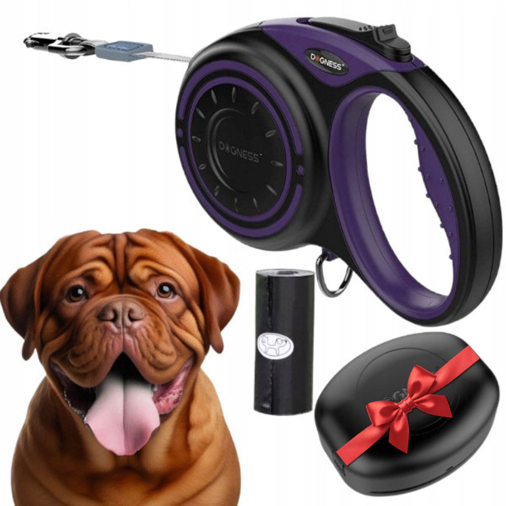 Vodítko Pre Psa automatická rolovacia páska nádoba Dogness 5 m až 50 kg XL