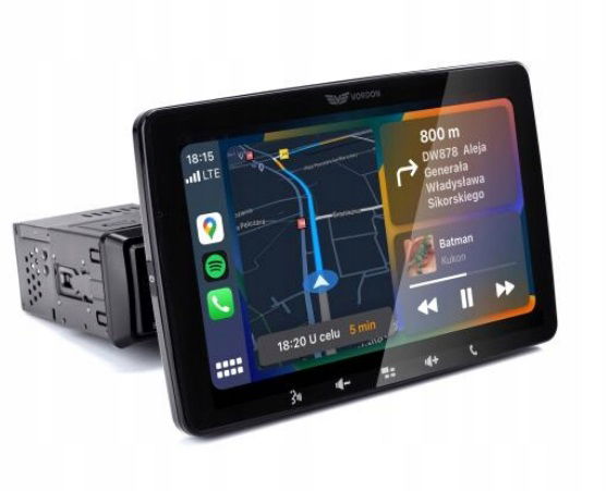 Vordon HT-945 Autorádio 1DIN CarPlay Android Auto Zelená hora