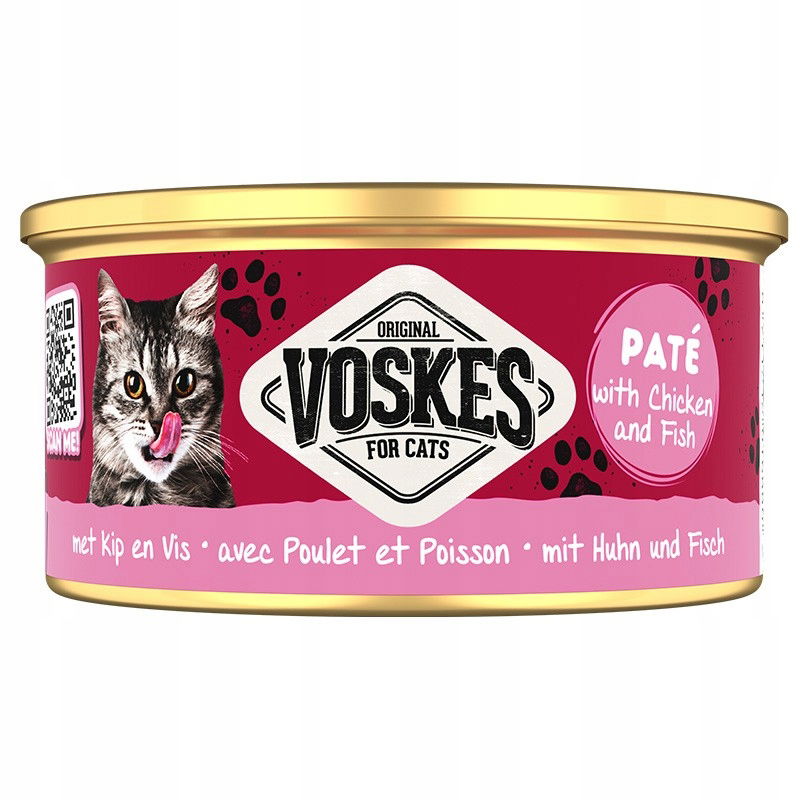 Voskes Paté Wetfood With Chicken & Fish – paštéta s kuracím a rybím krmivom