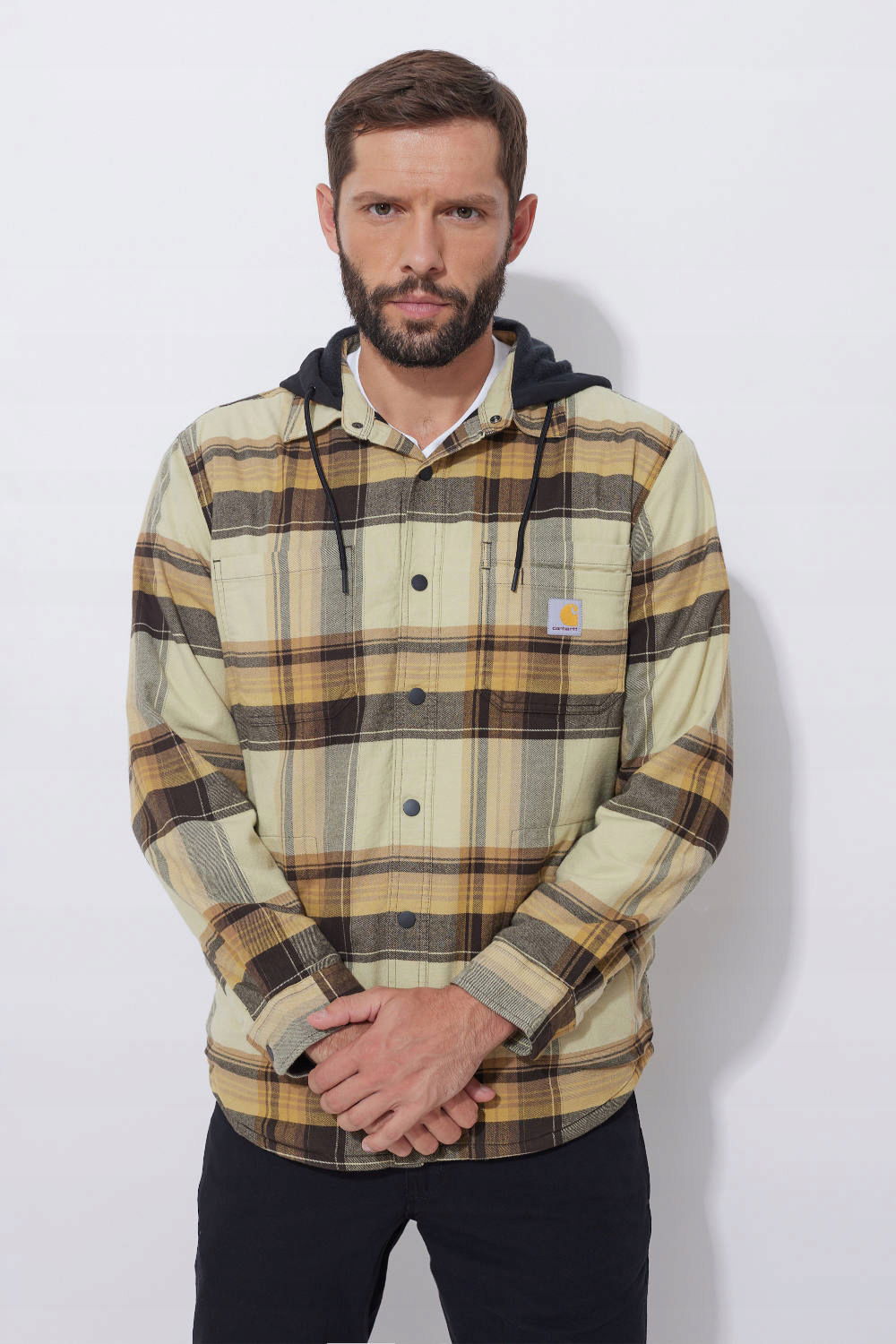 Vrchná košeľa Carhartt Flannel Dark Brown